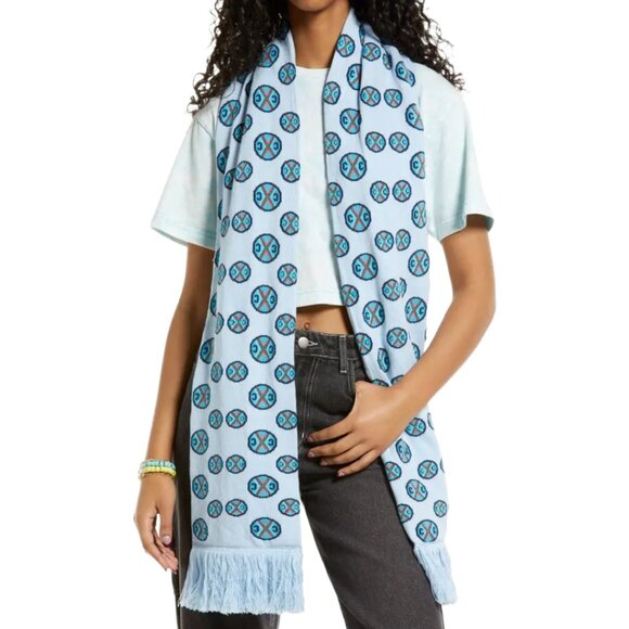 Cross Colours Beanie & Scarf Set — Logo Knit Light Blue — NWT Sealed Giftable - Picture 10 of 10